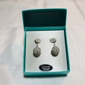NWT Swarovski Sparkling Silver Crystal Earrings